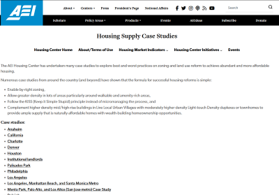 Housing Supply Case Studies