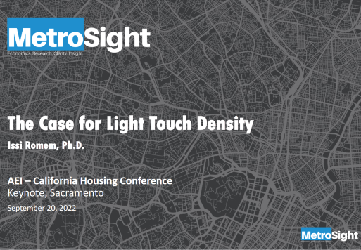 MetroSight: The Case for Light Touch Density