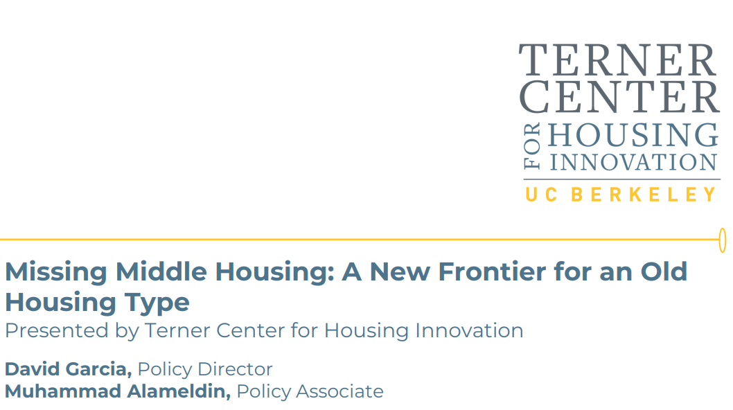 Missing Middle Housing: A New Frontier 